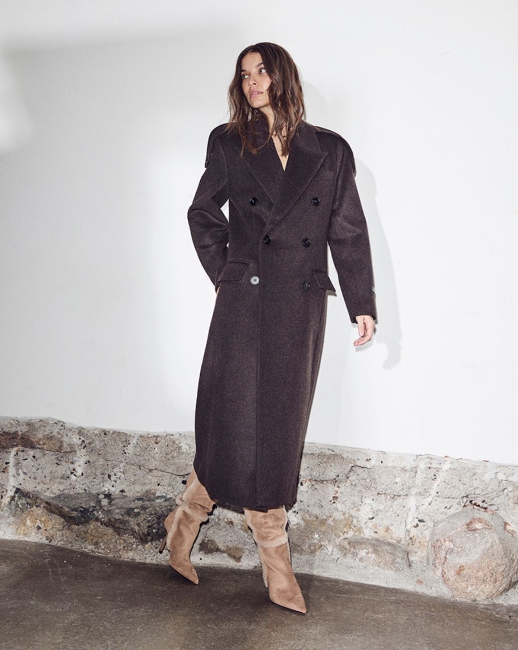 Haute L'amite Lida Tailor Wool Coat Mocca jas