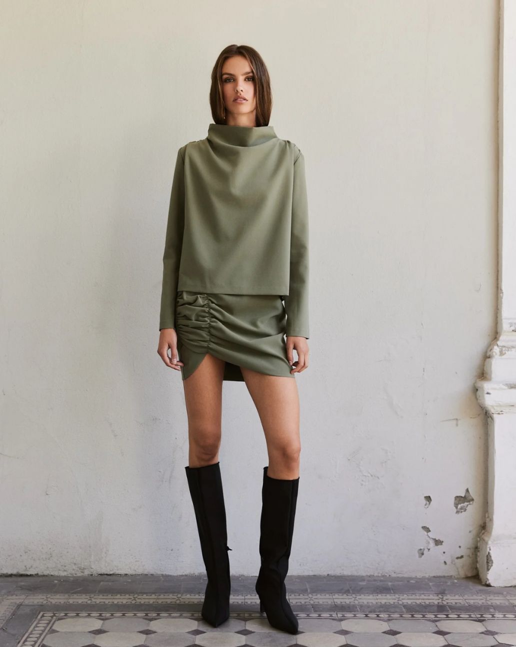 Iben Refined Mini Skirt Groen
