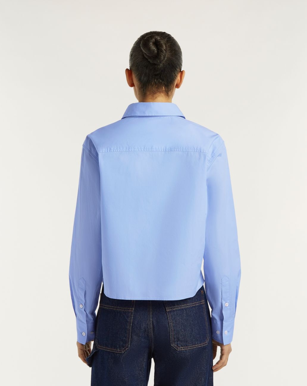 Denham Kiri Shirt Cropped Poplin Blue
