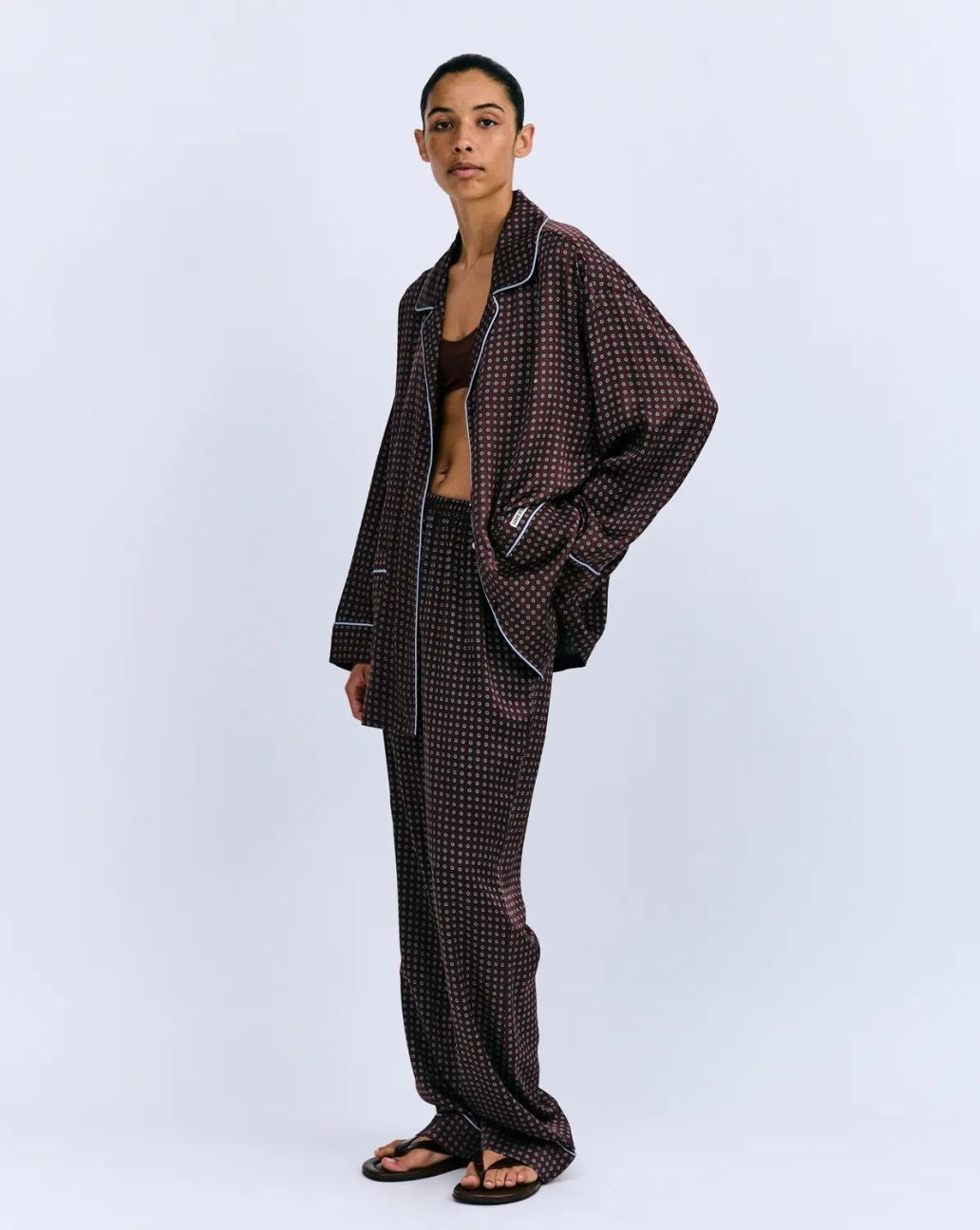 Love Stories Cedric Classic Pyjama Shirt Dark Brow