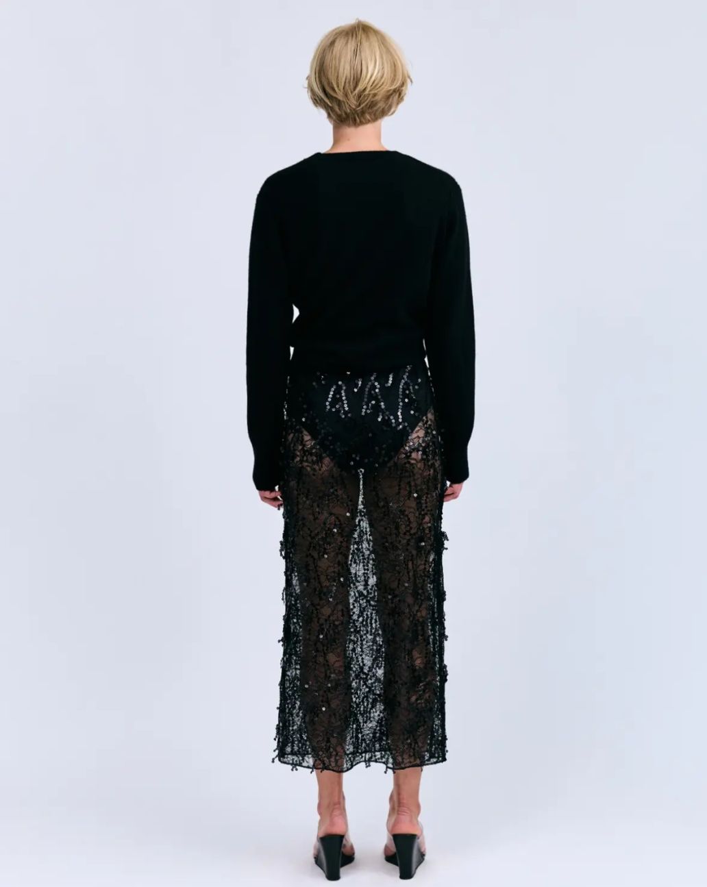 Love Stories Mia Elegant Mid-Waist Skirt Black