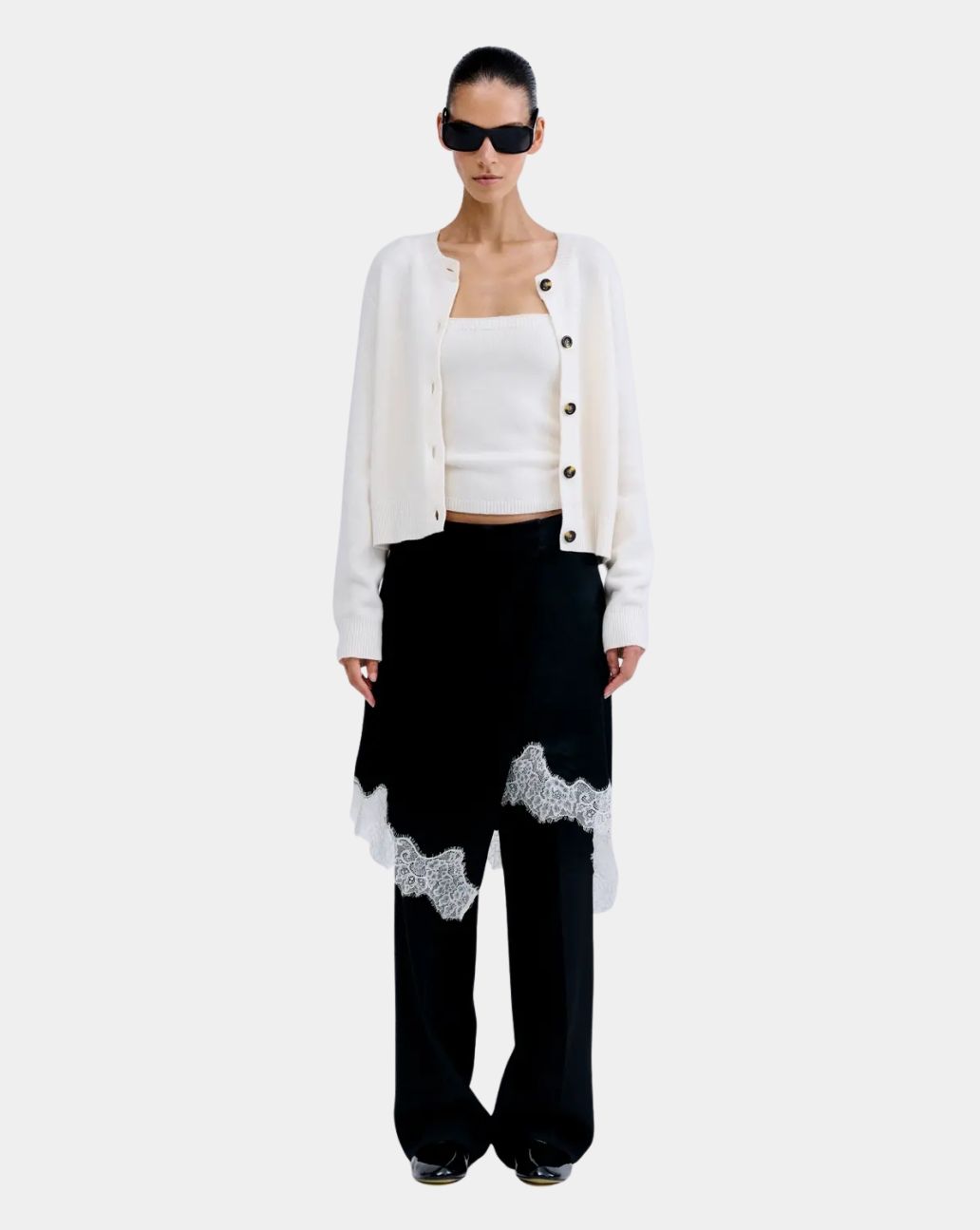 Love Stories Day Overlap Skirt Black Rok

