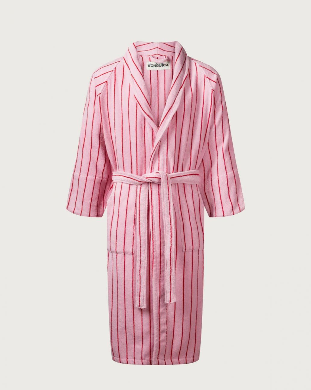 Bongusta Naram Bathrobe baby pink ski patrol red