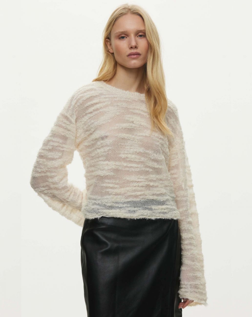 Oval Square Seta Knit Jumper Off White