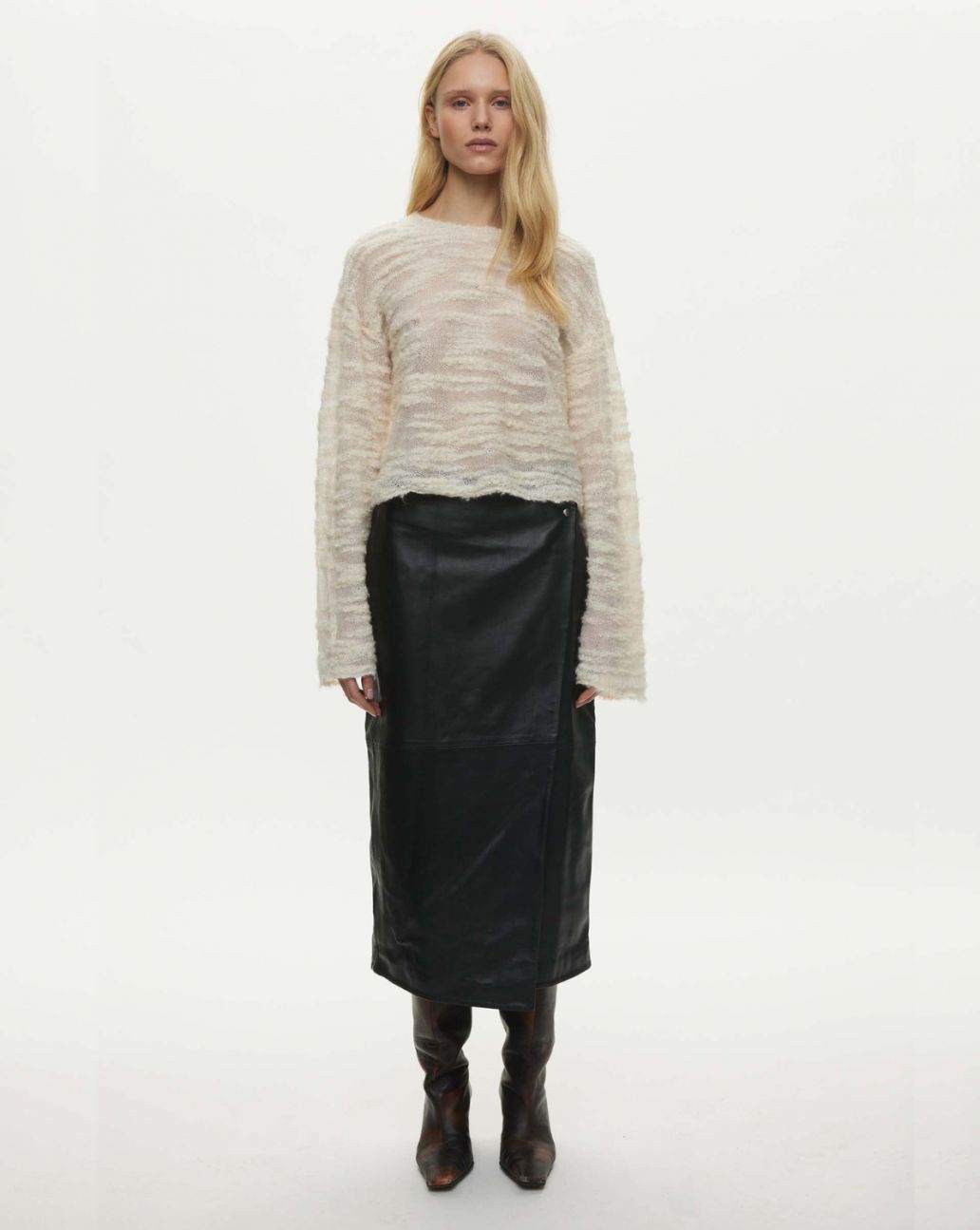 Oval Square Seta Knit Jumper Off White