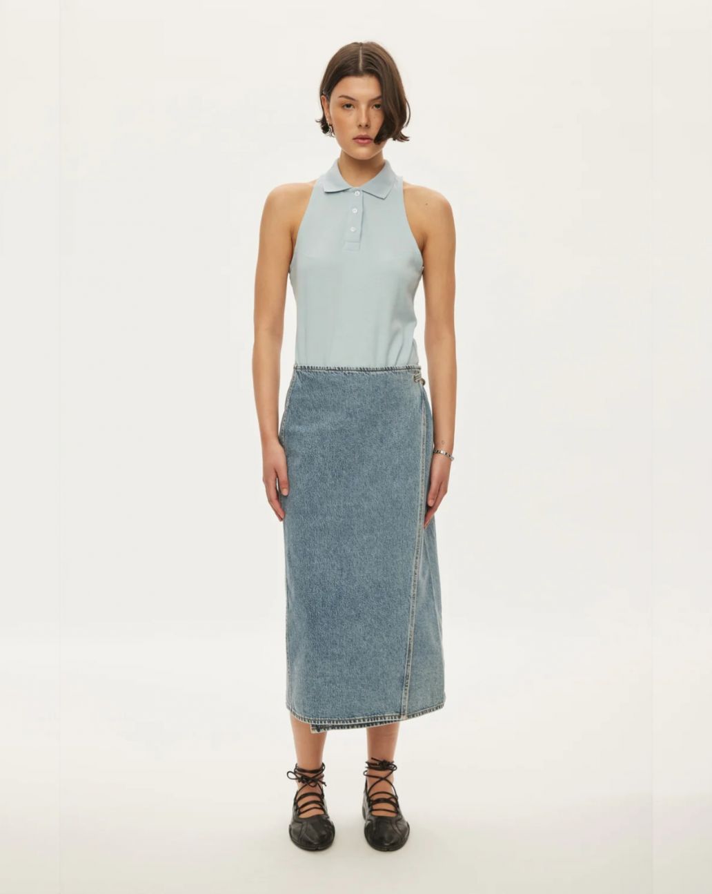Oval Square Sunny Polo Top Cashmere Blue