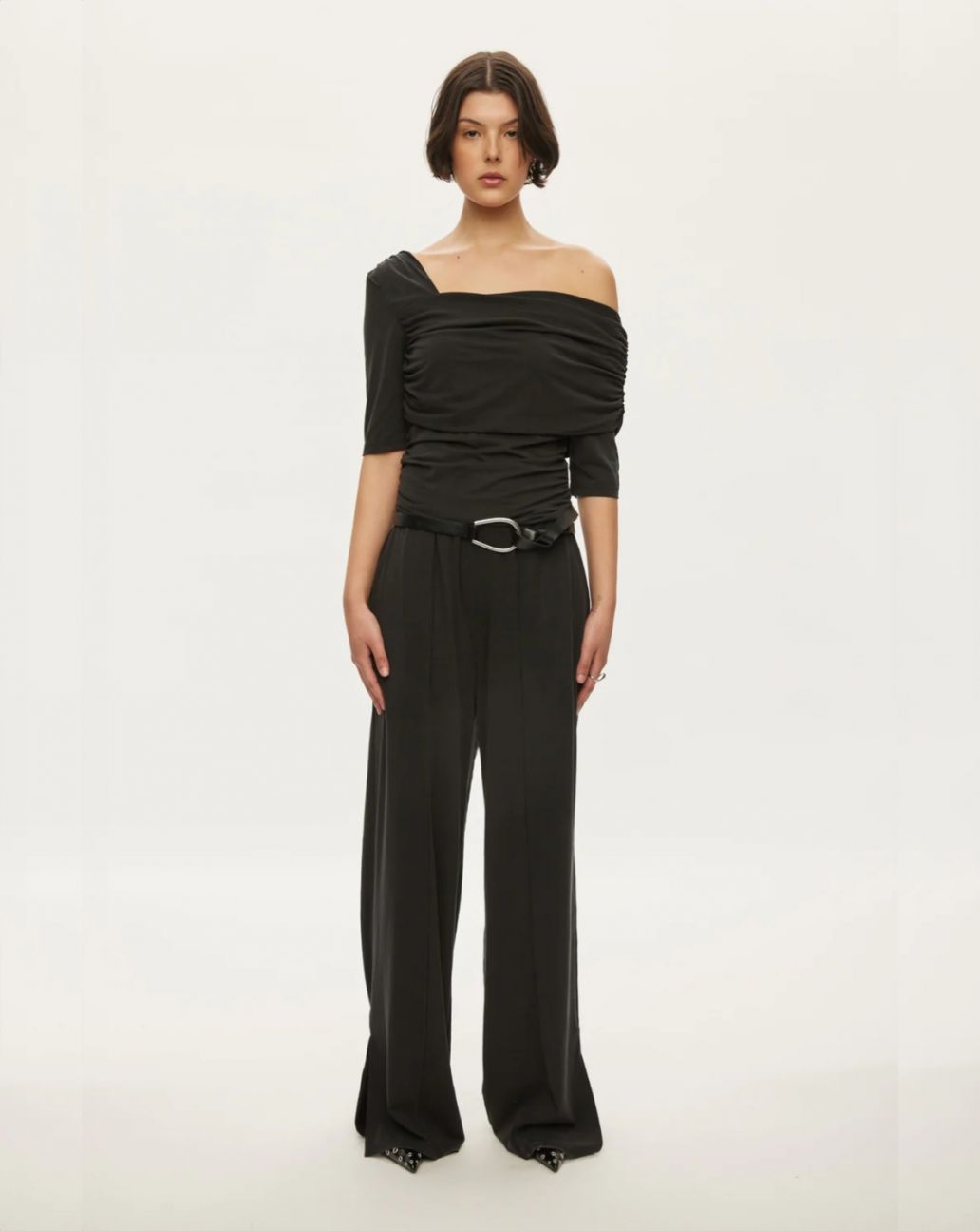 Oval Square Hope Blouse Black Stone