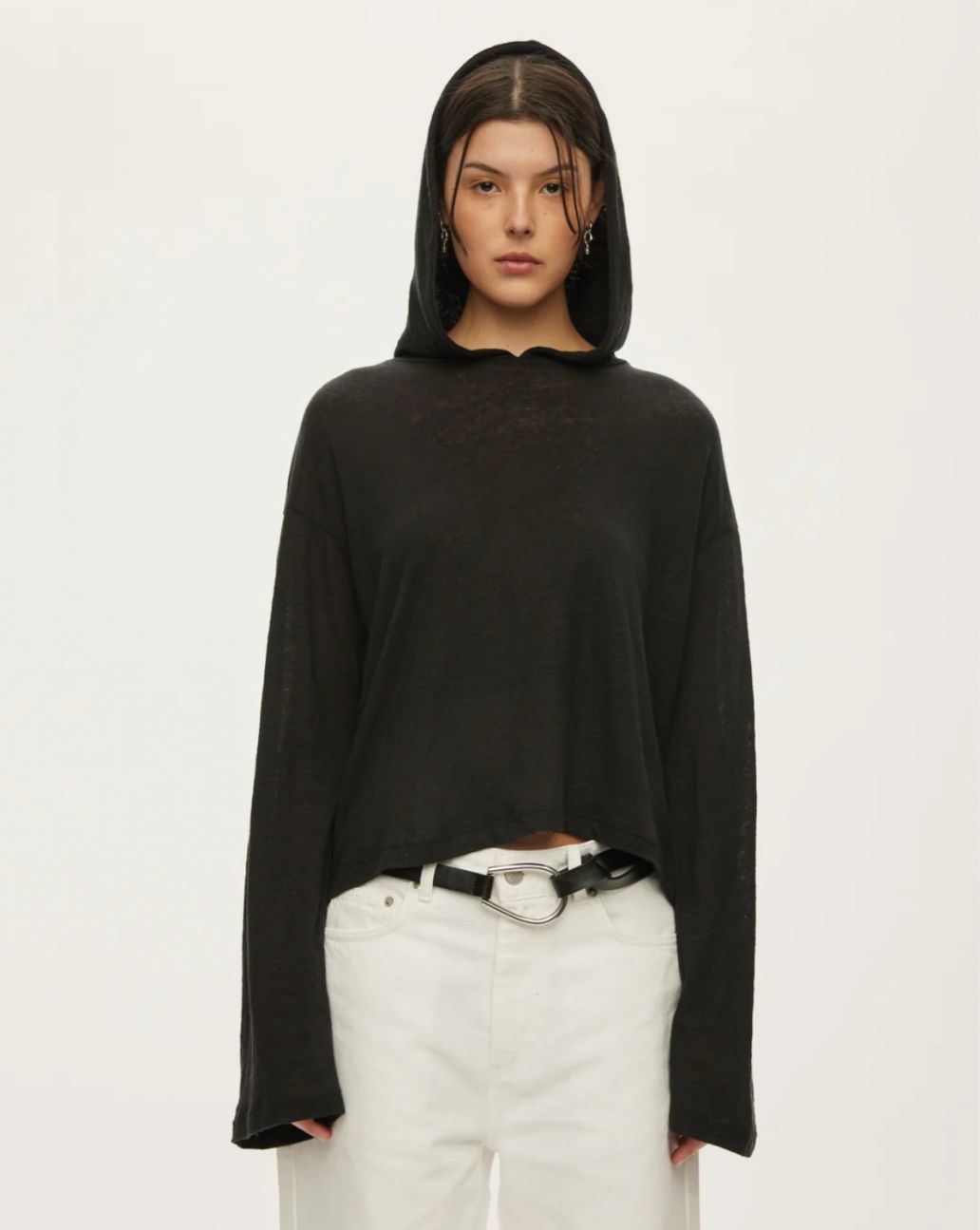 Oval Square Palma Hood LS Tee Zwart