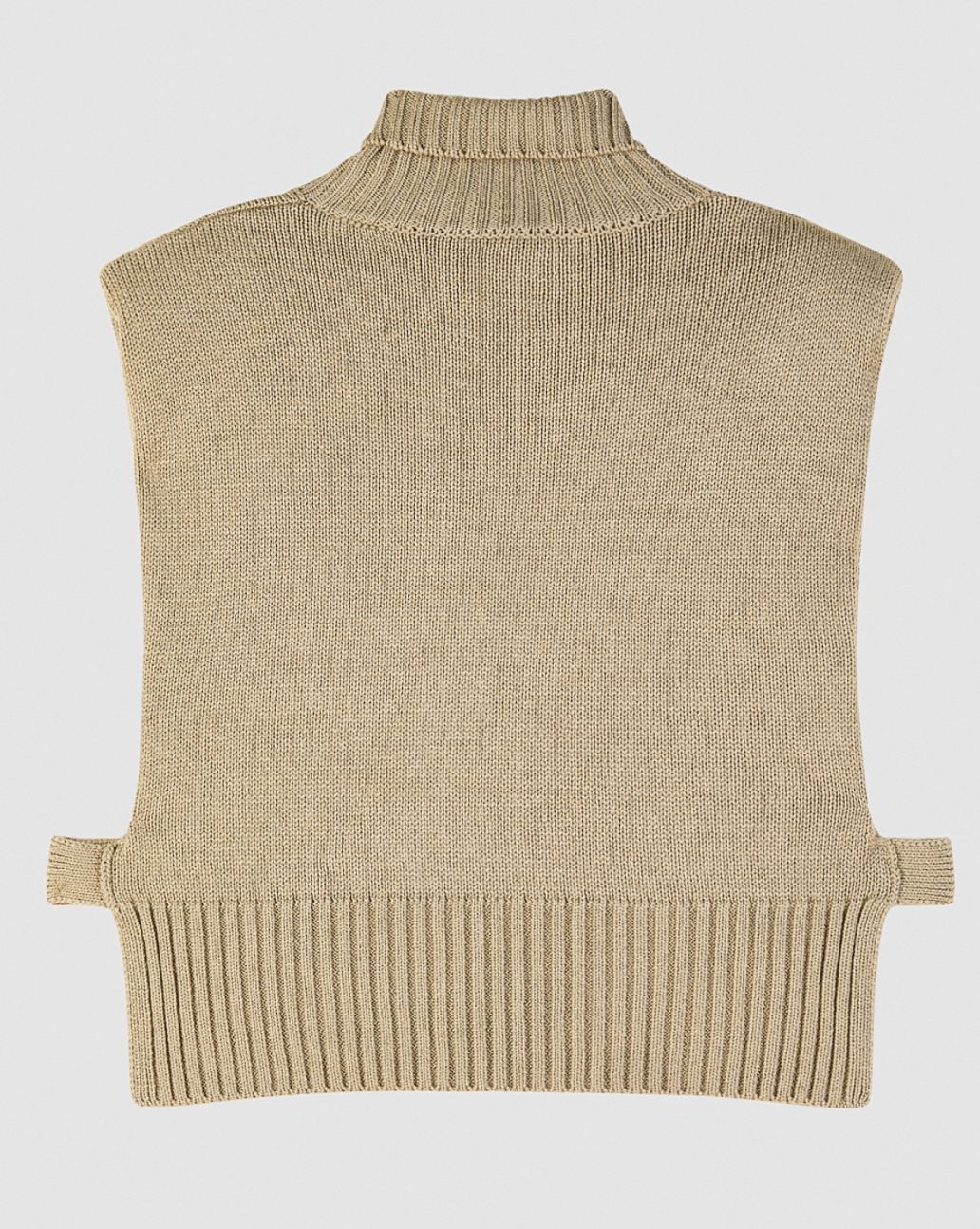 Patrizia Pepe Gebreide Gilet Collo Alto Beige