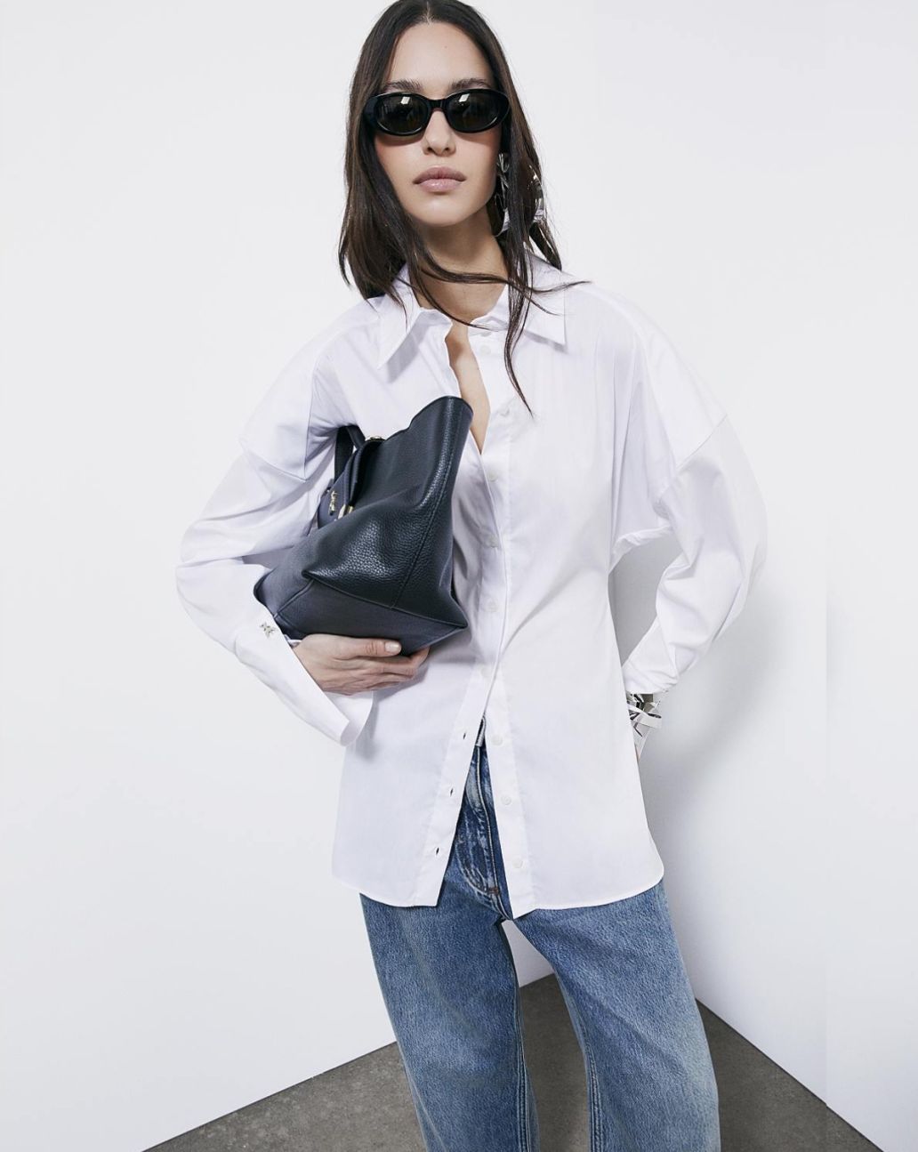 Patrizia Pepe Witte blouse met open rug 