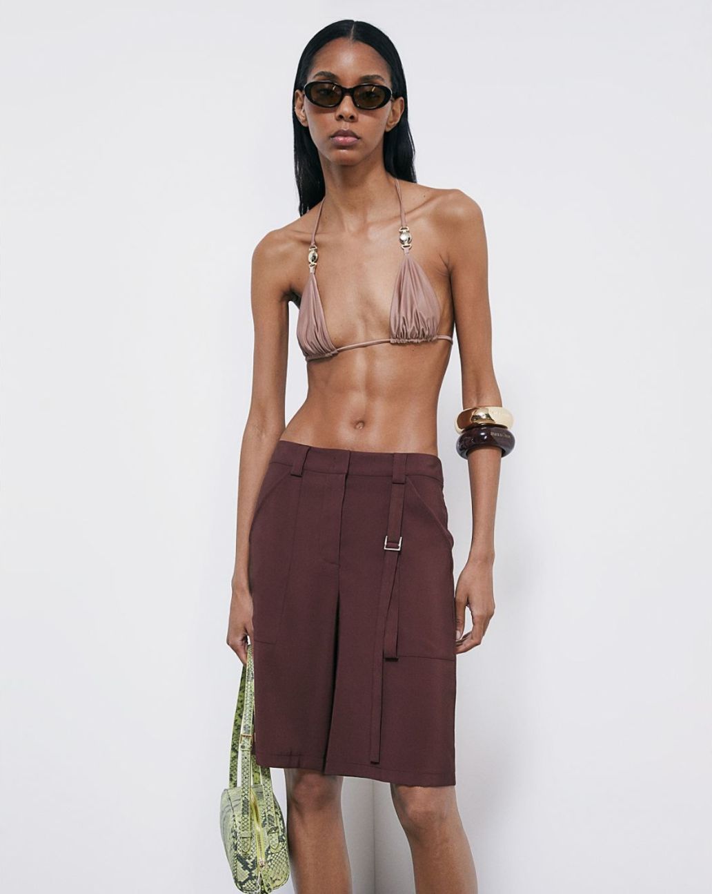 Patrizia Pepe Bermuda Broek Bruin