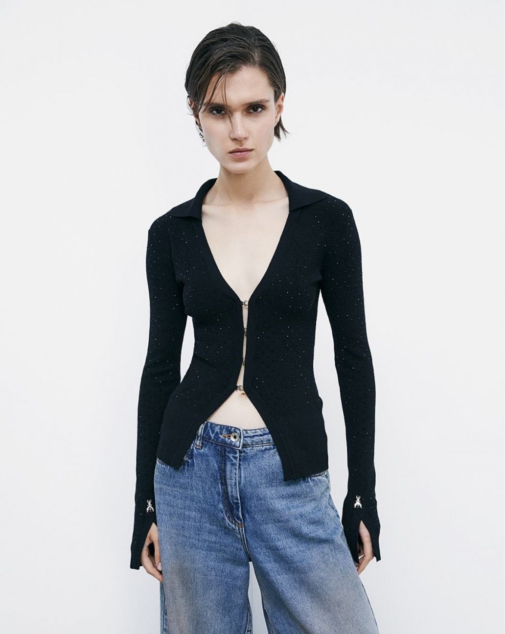 Patrizia Pepe Cardigan Zwart Diepe V