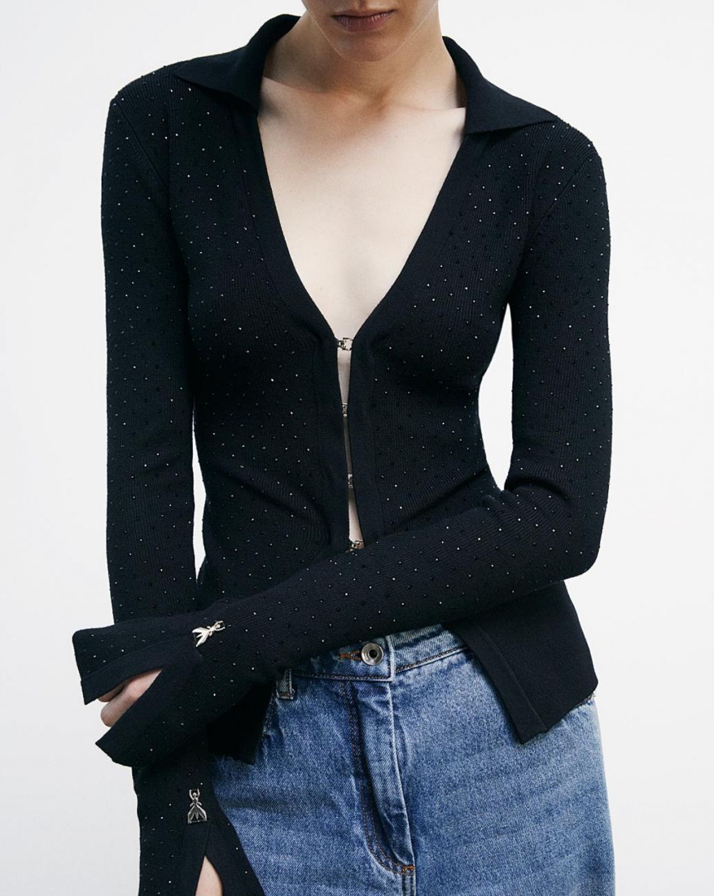 Patrizia Pepe Cardigan Zwart Diepe V