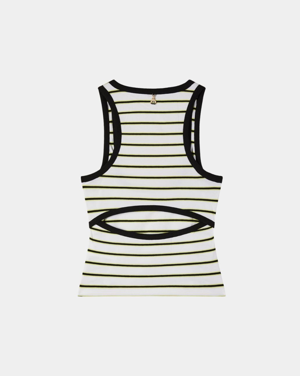 Patrizia Pepe Stretch Cotton Jersey Top Yellow Bla
