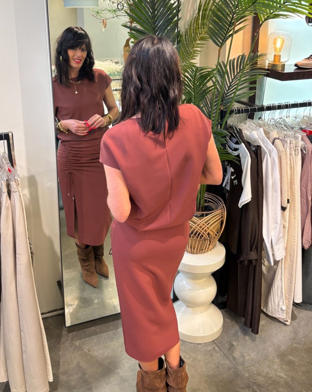 Patrizia Pepe Rok Roodbruin 8G0530 A701