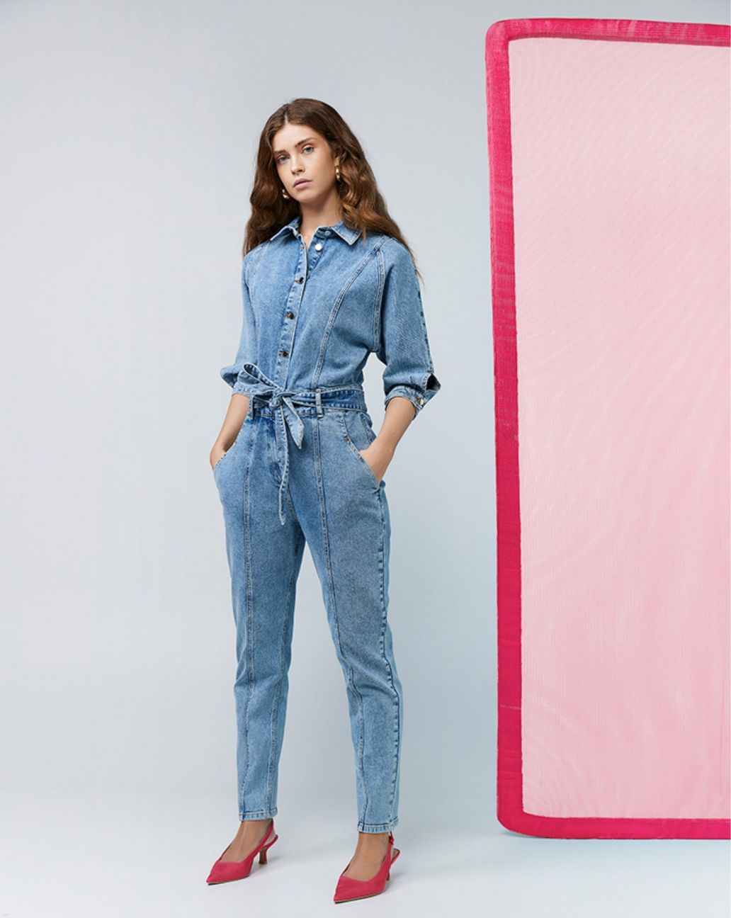 Freebird Polly Jumpsuit Licht Blauw