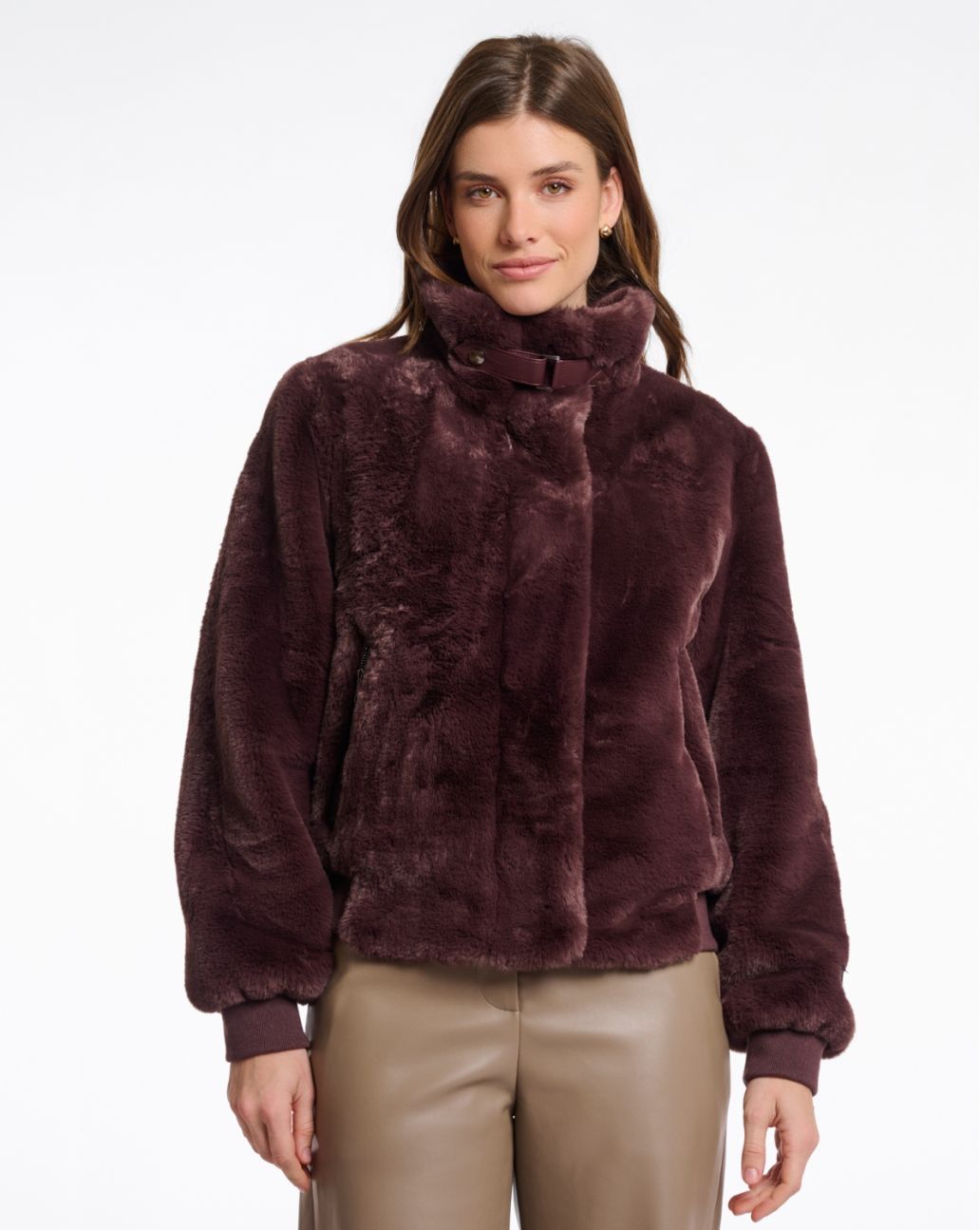 Rino&Pelle Ambra Fake Fur Jas Chocolate Bean