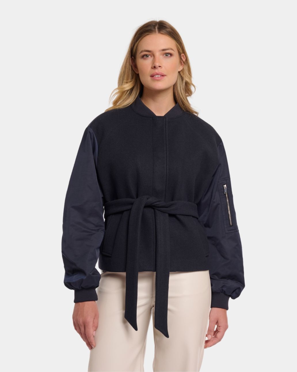 Rino&Pelle Bona Bomber Sleeve Jacket Dark Navy