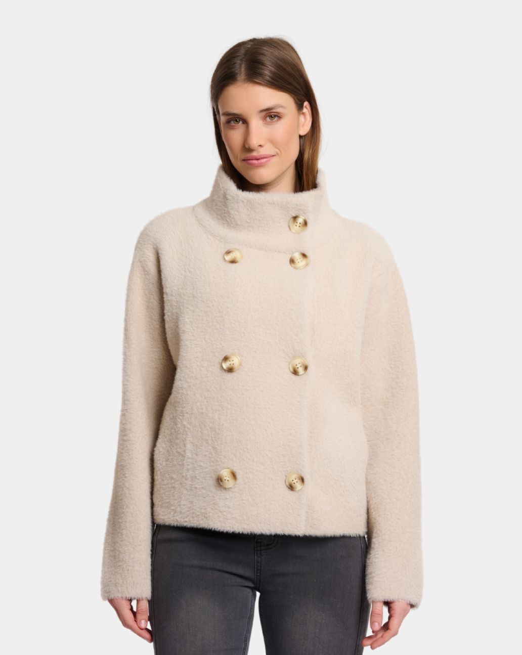 Rino&Pelle Beth Short Double Breasted Jacket Stone
