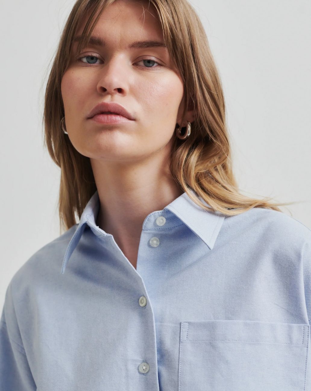 Second Female Baulo Cropped Shirt Blue