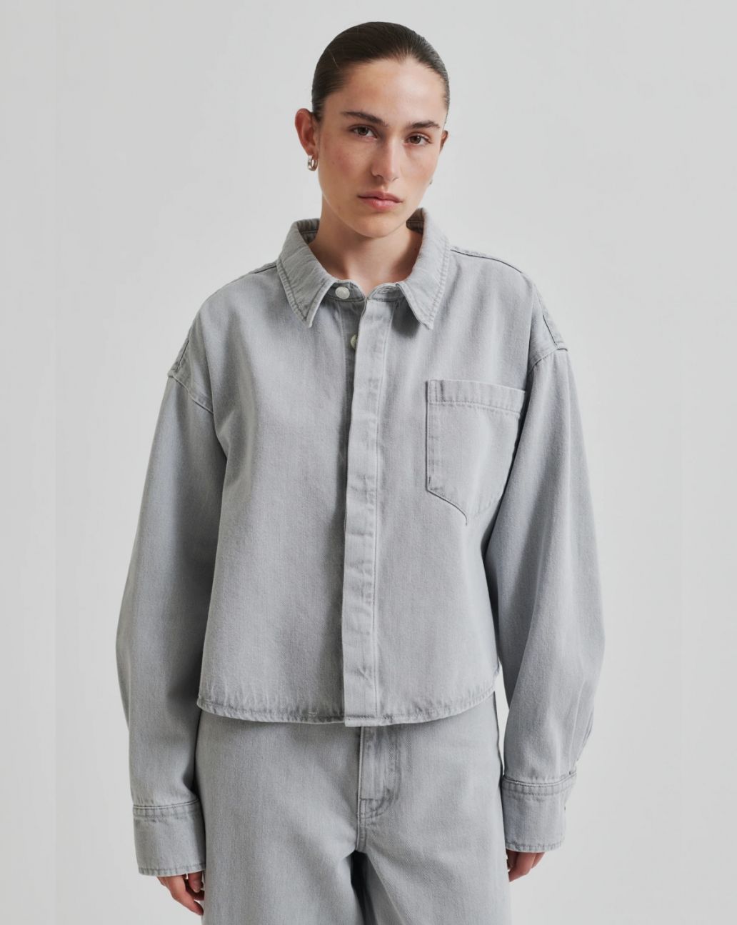 Second Female Denira Denim Shirt Grijs