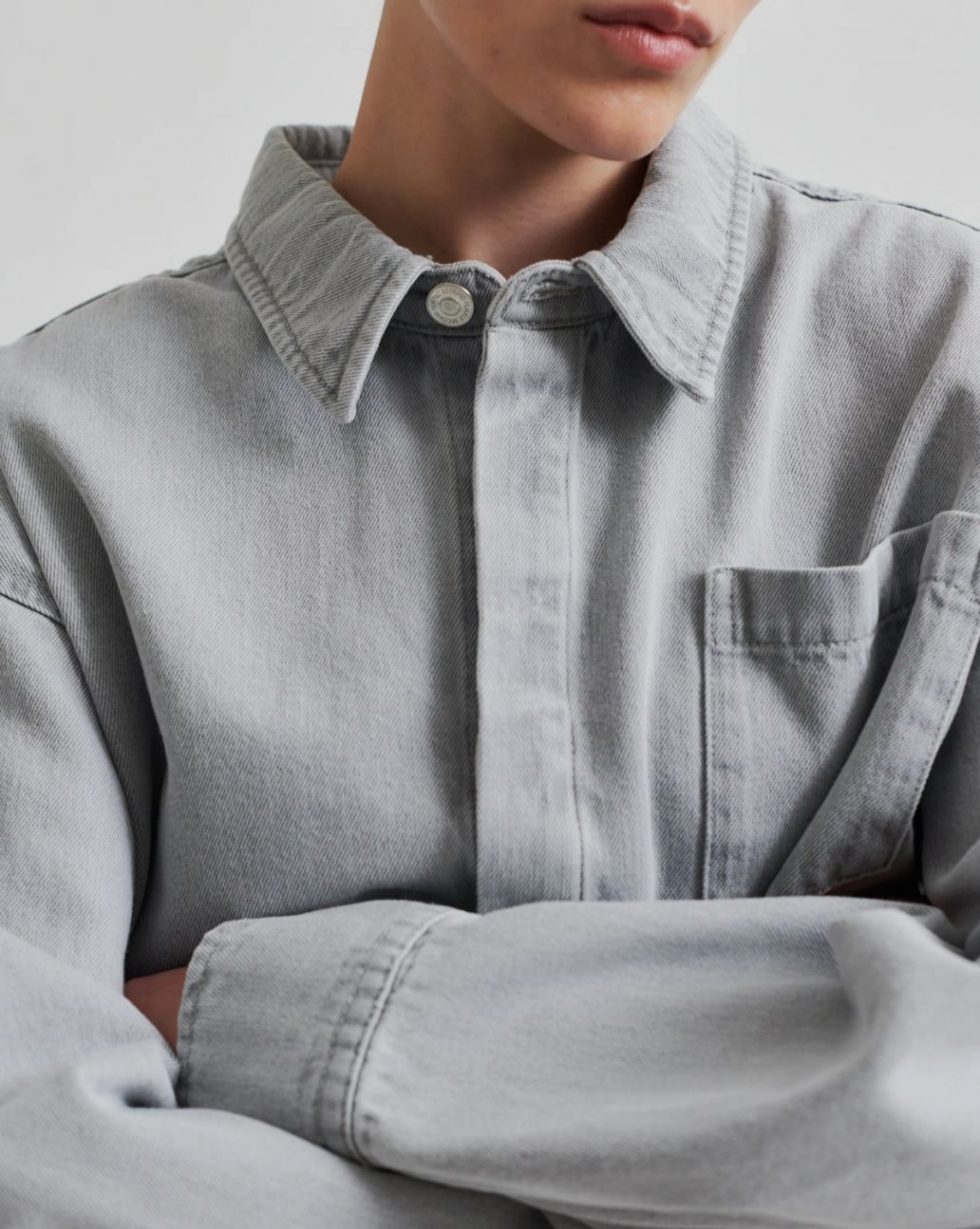 Second Female Denira Denim Shirt Grijs