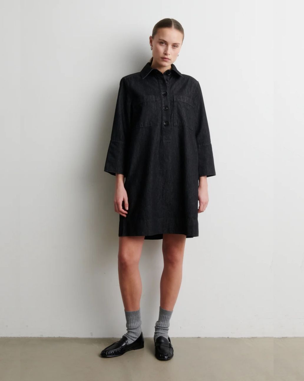 Second Female Dera Denim New Tunic Dress Black 