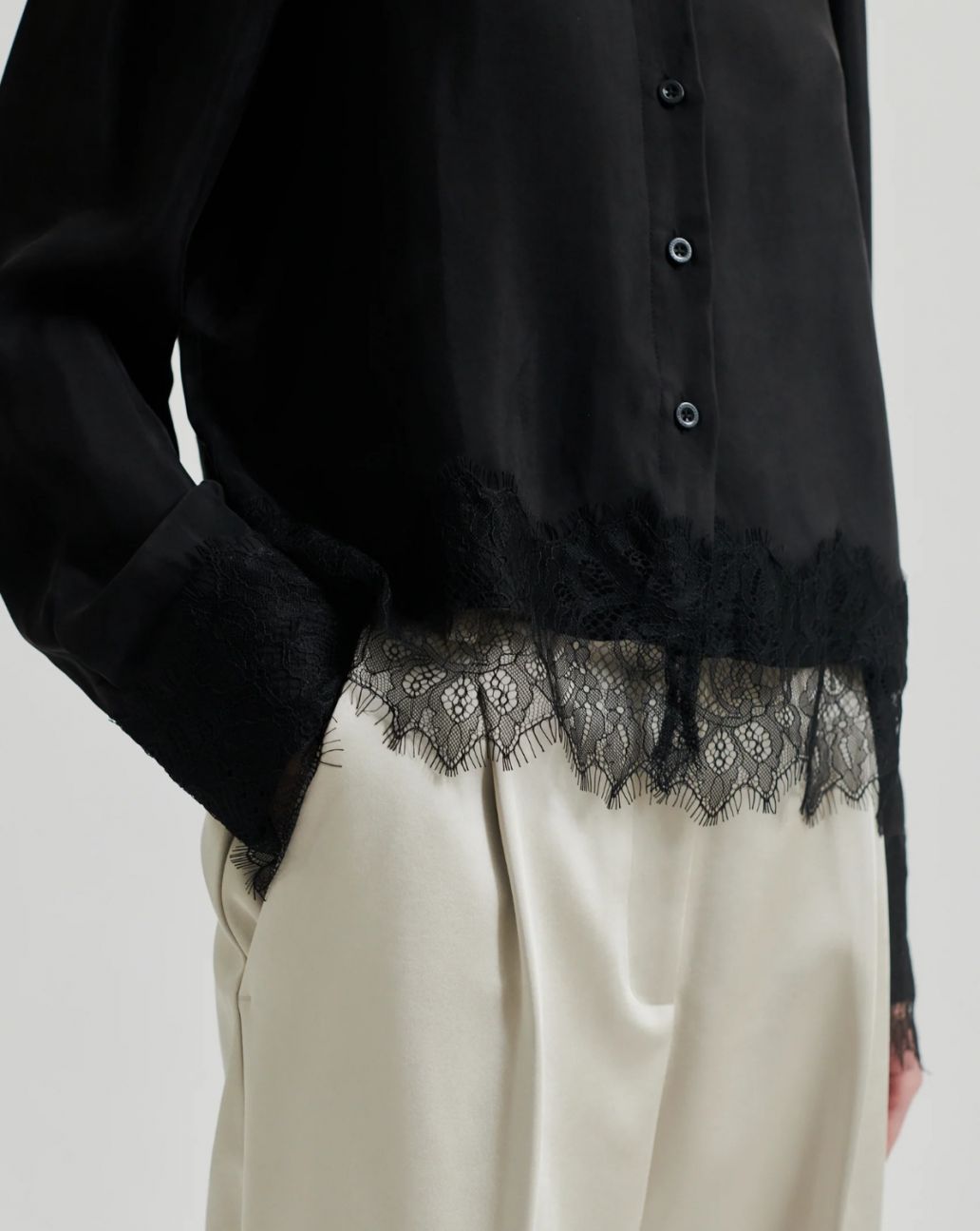 Second Female Esmae Lace Shirt Black