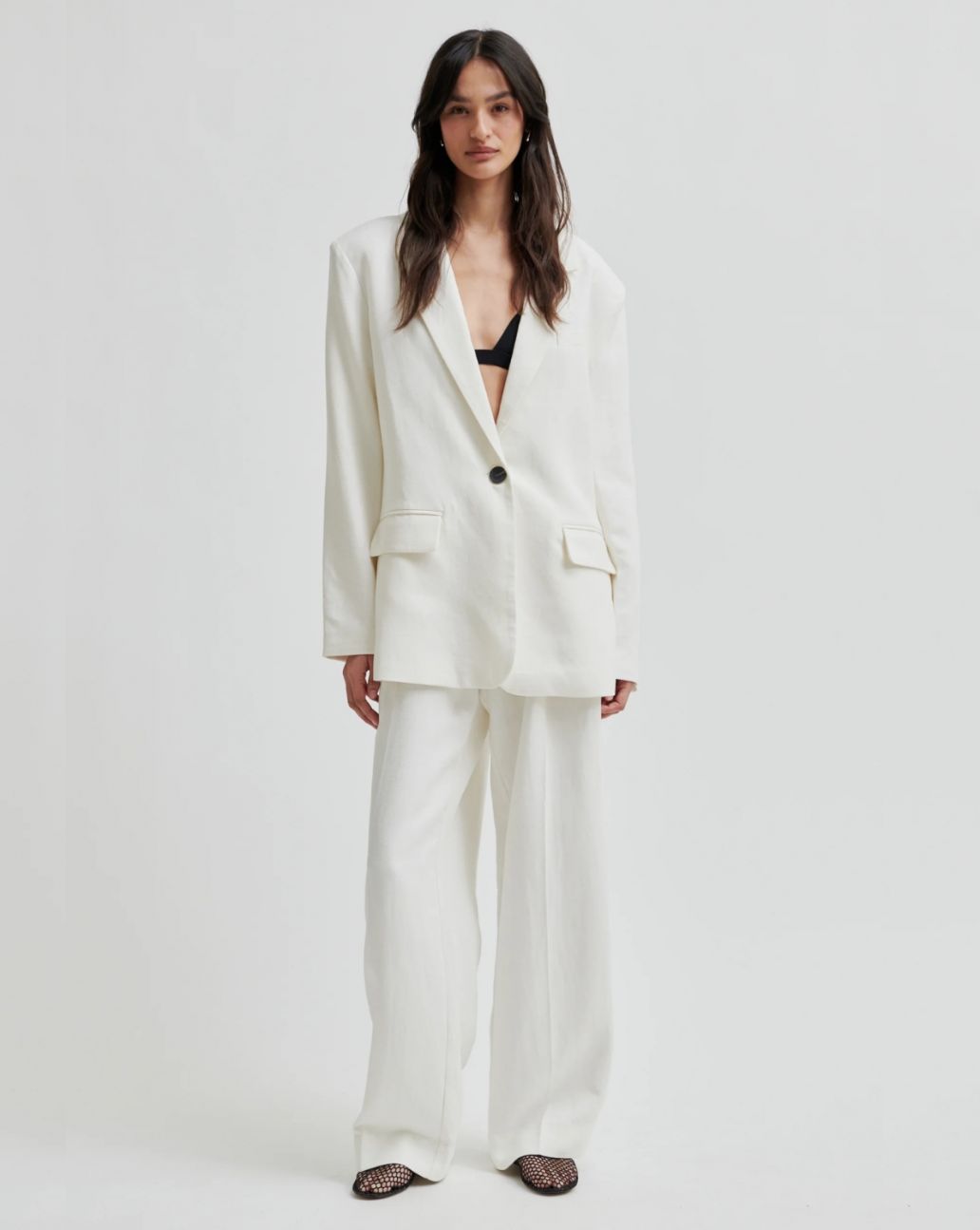 Second Female Lino Trousers White