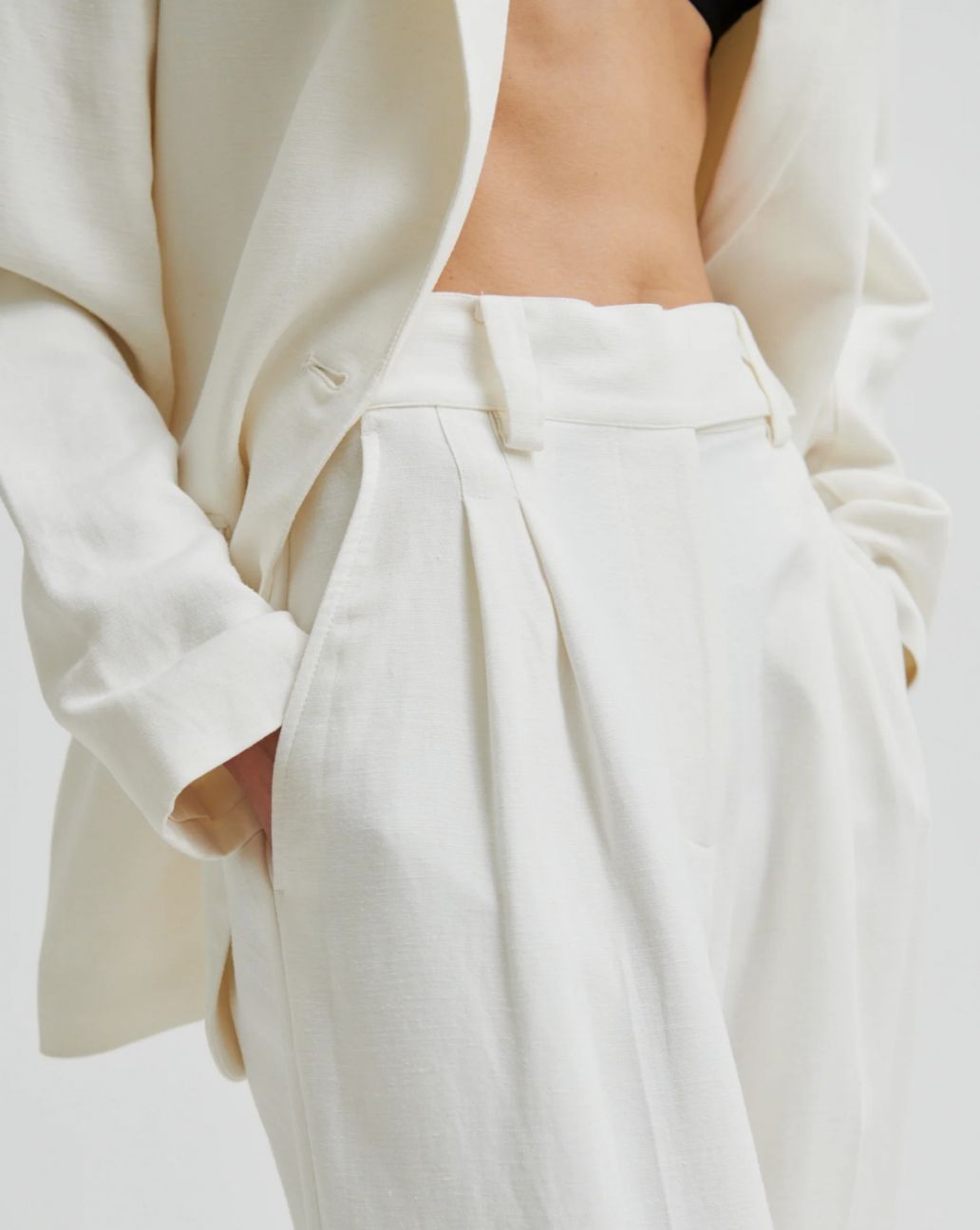 Second Female Lino Trousers White