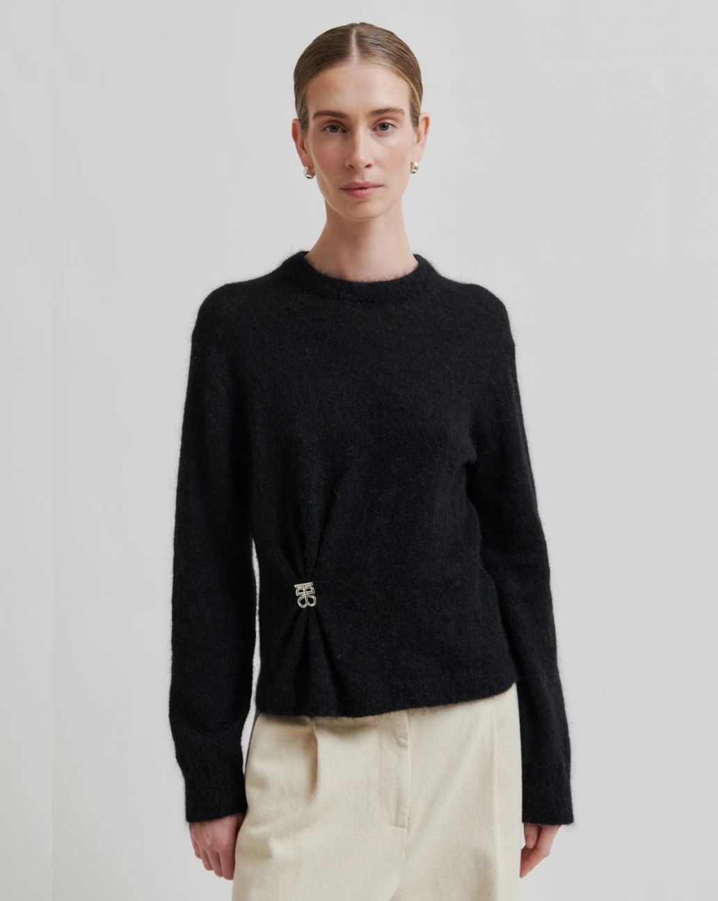 Second Female Solvej Knit O-Neck Black