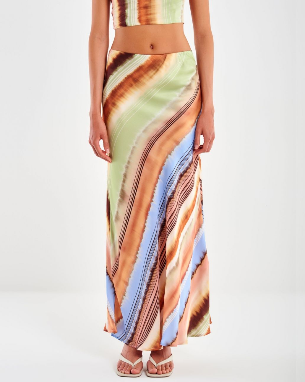 Vicolo Long Patterned Skirt Ivory TD2844 