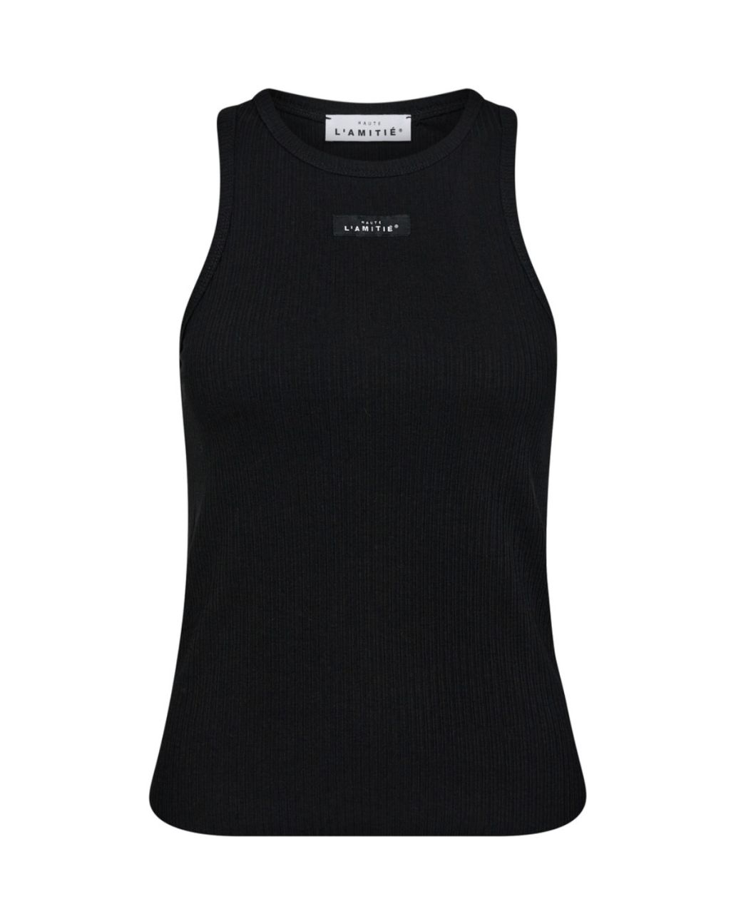 HAUTE L'AMITIÉ Rib Badge Tank Zwart