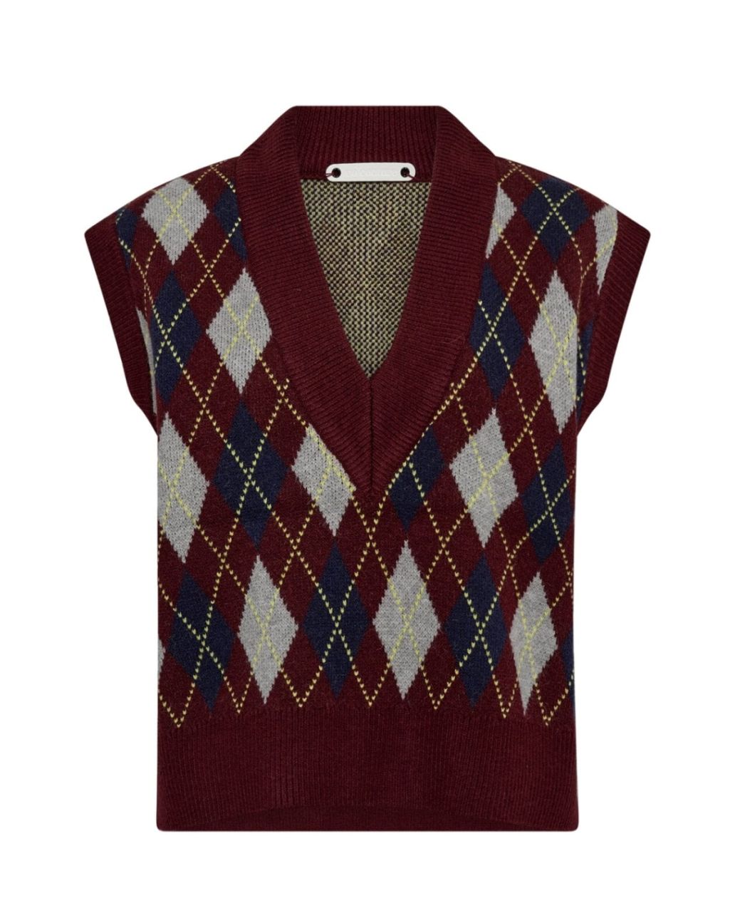 Co'Couture RowCC Check Vest Wine