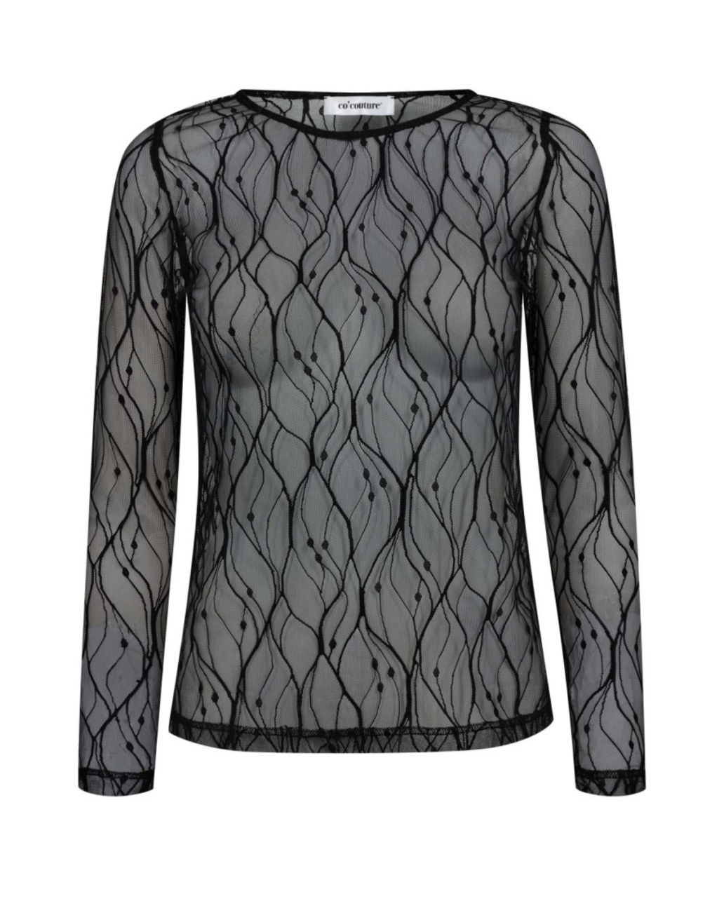 Co'Couture MercyCC Mesh O-Blouse Black