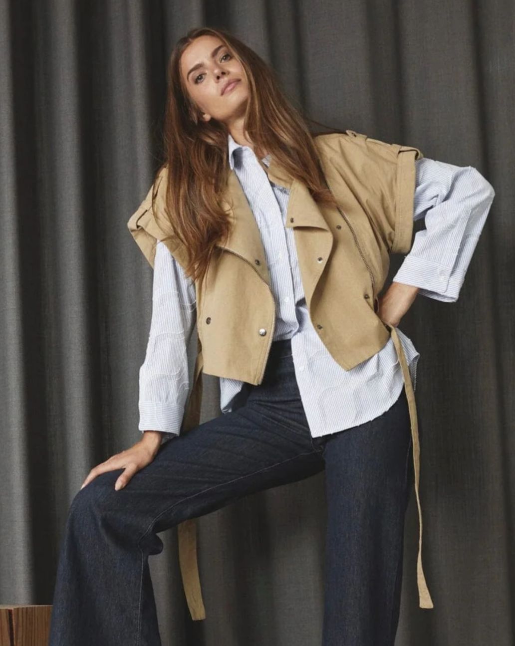 Co'Couture Keshacc Cargo Vest Beige 