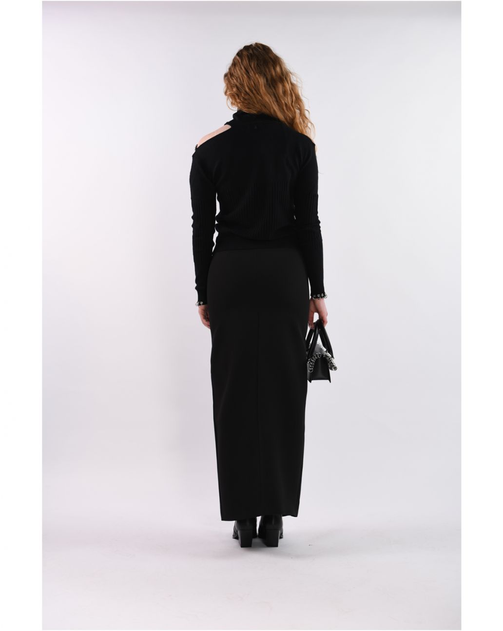 Patrizia Pepe Piercing Cut Out Sweater Black