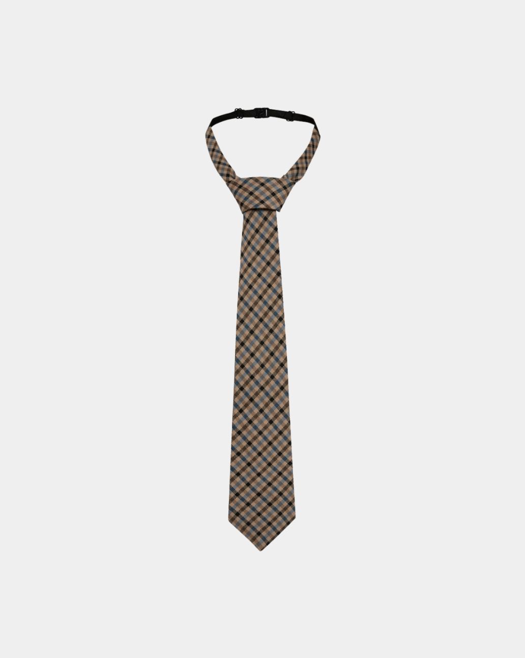 Haute L'Amite Check Tie Blue Check Stropdas
-O.S