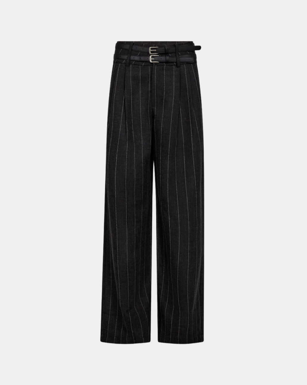 Haute L'Amite Ivanna Belt Pant Black Pinstripe Bro