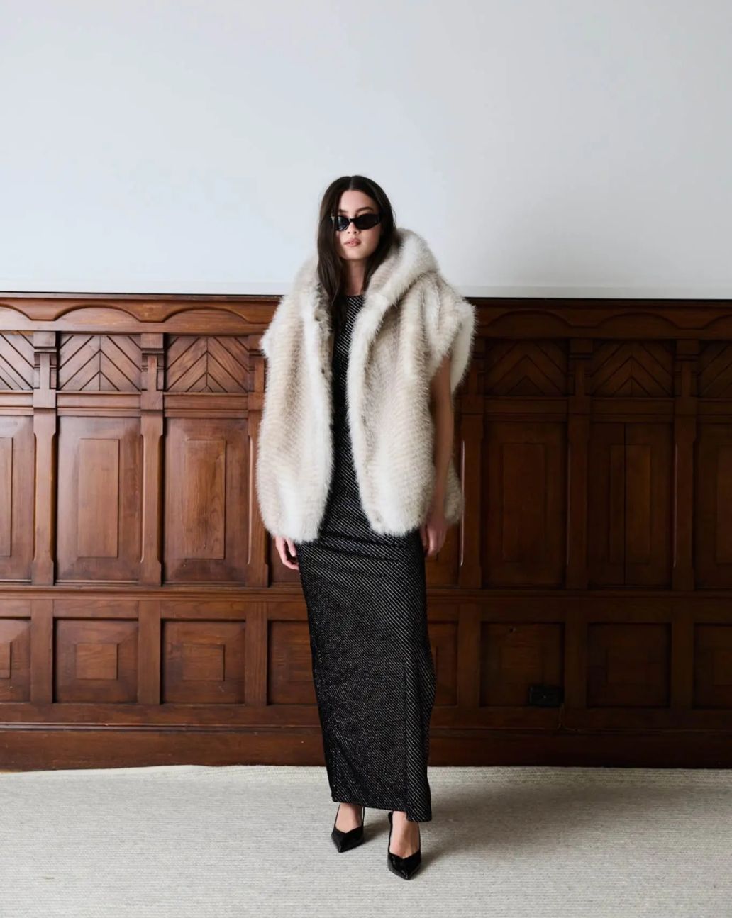 IBN Posh Faux Fur Vest Cream