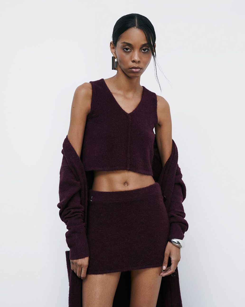 Patrizia Pepe Cropped Top Bordeaux