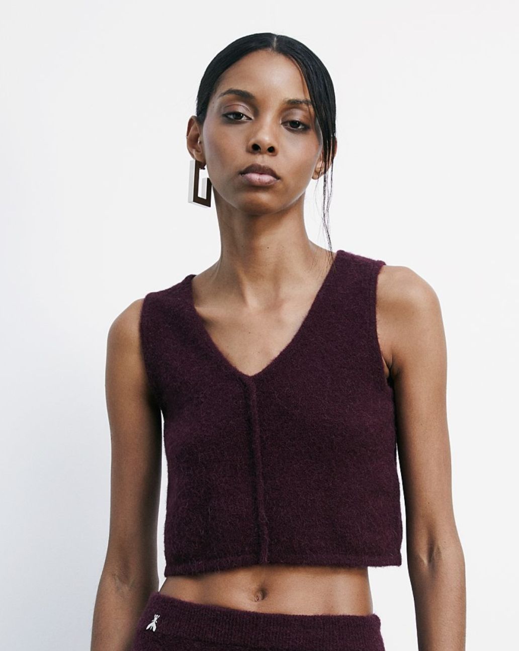 Patrizia Pepe Cropped Top Bordeaux