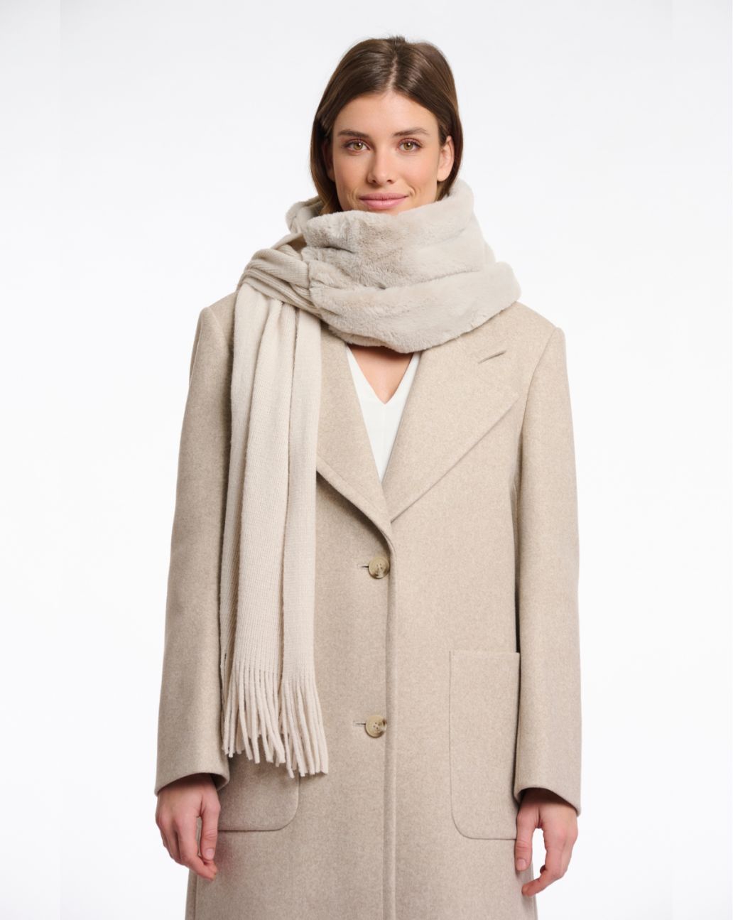 Rino&Pelle Vlien Knitted Scarf Birch-O.S