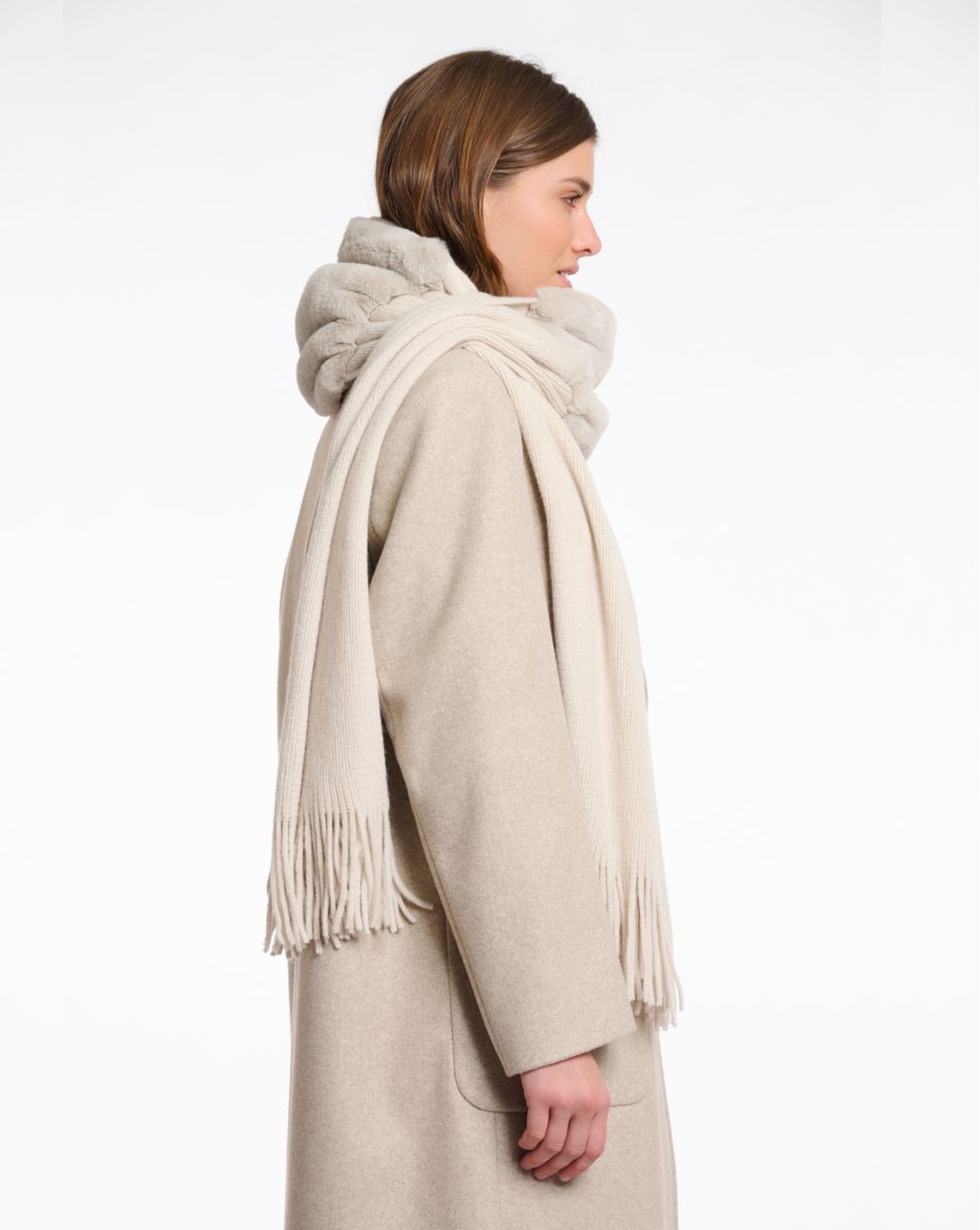 Rino&Pelle Vlien Knitted Scarf Birch-O.S
