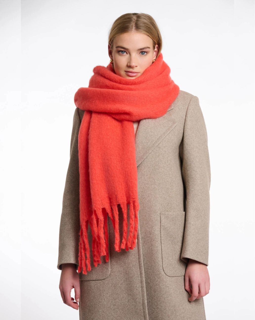 Rino&Pelle Gella Scarf Bright Coral-O.S