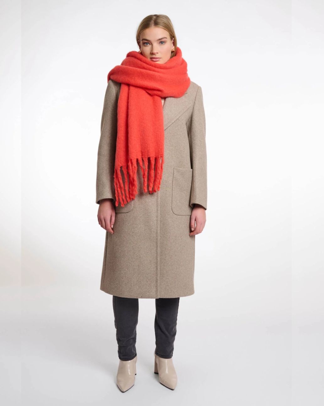 Rino&Pelle Gella Scarf Bright Coral-O.S