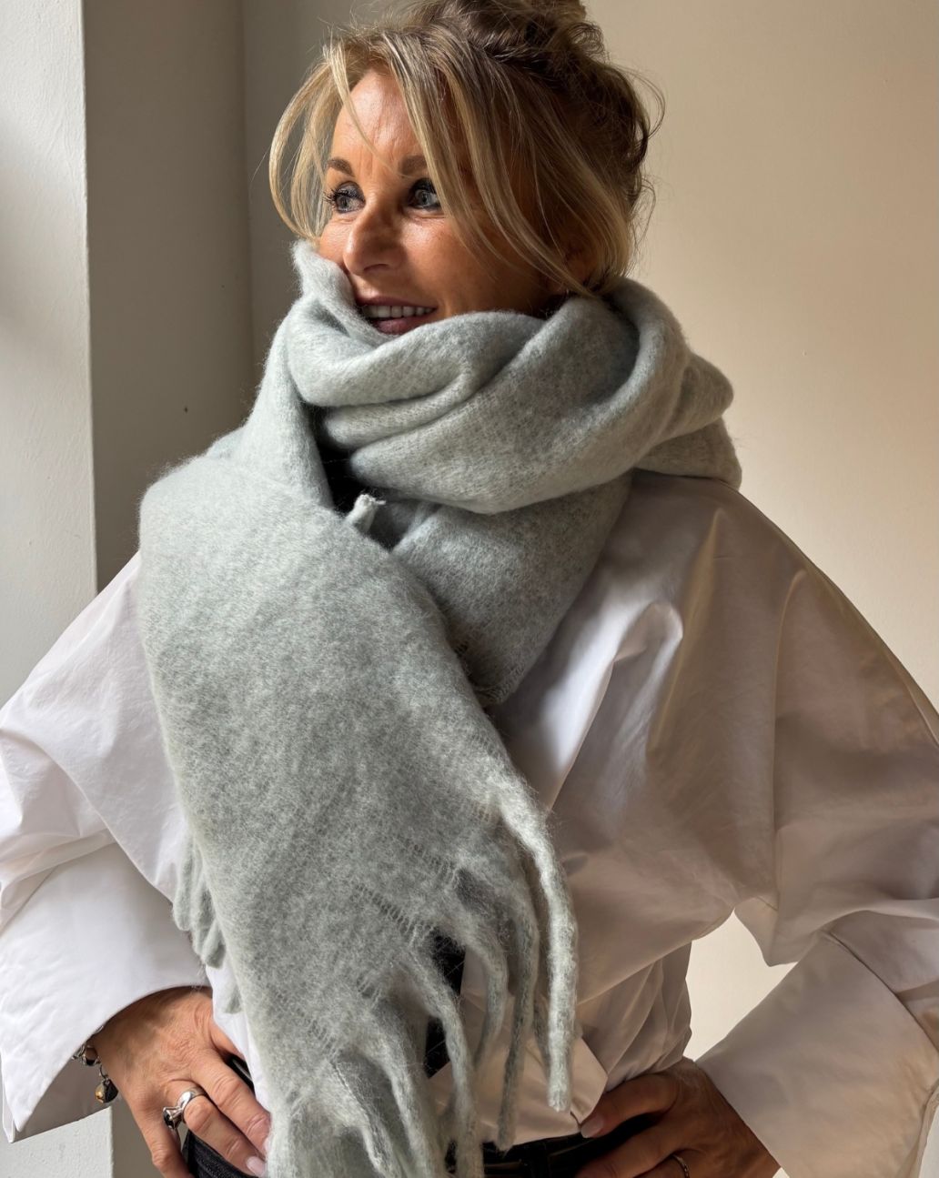 Rino&Pelle Gella Sjaal Grijs-O.S