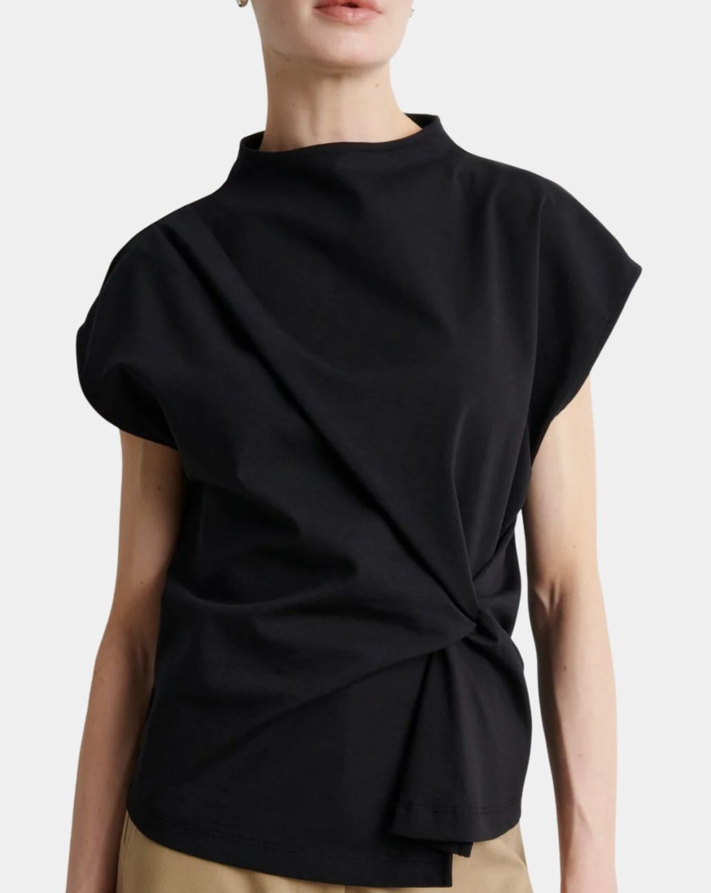 Second Female Arkai Drape Top zwart