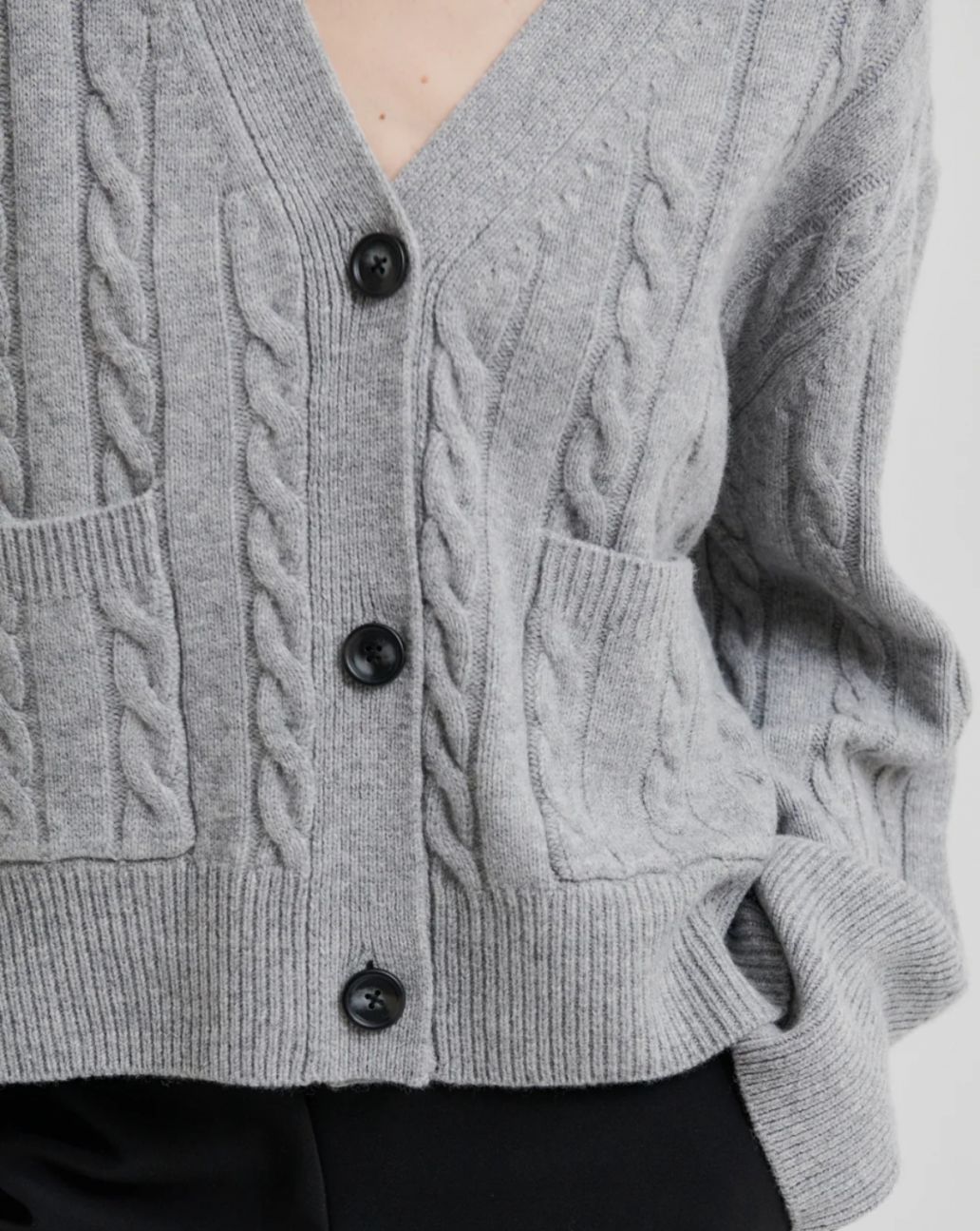 Second Female Alphine Knit Cardigan Grijs