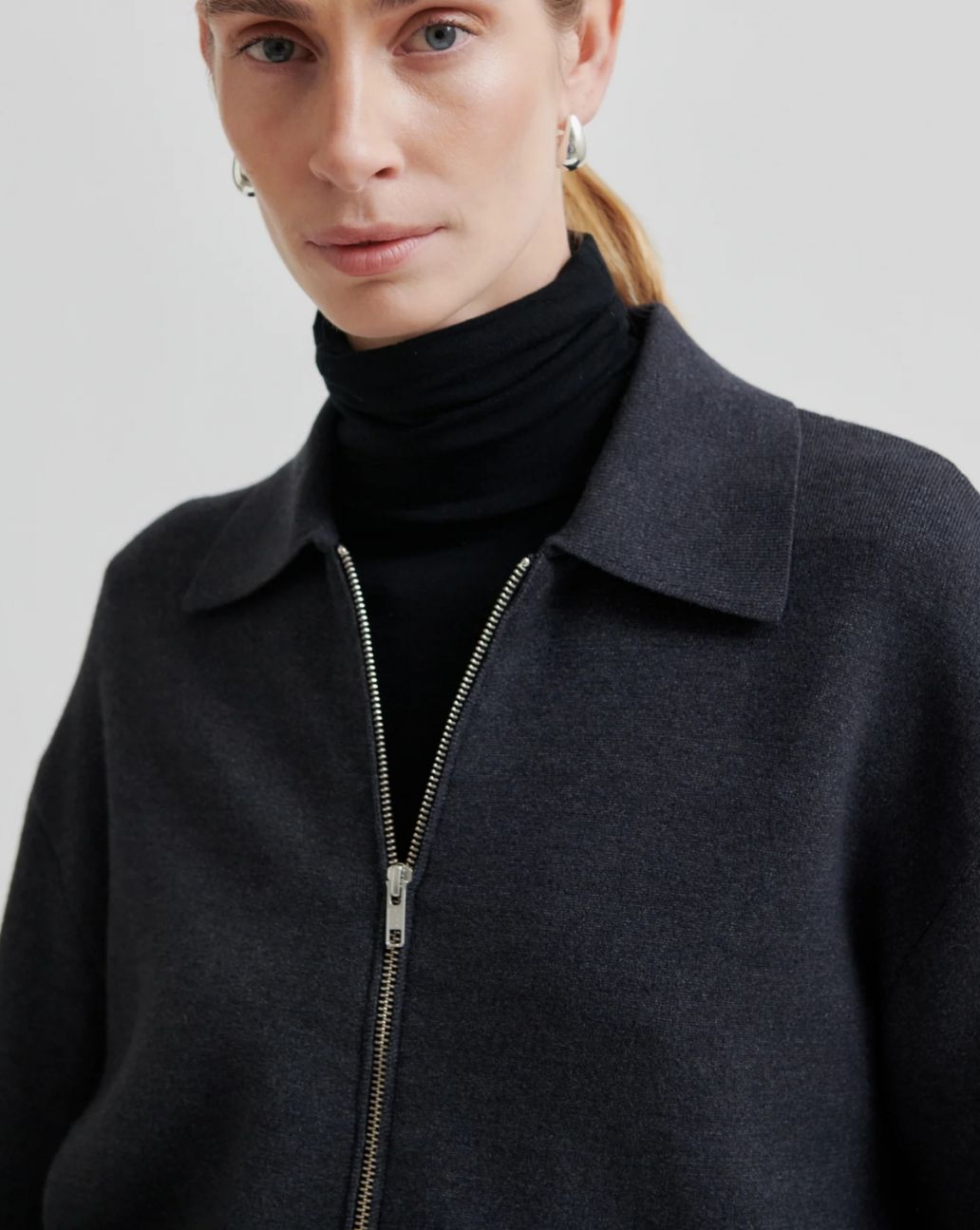 Second Female Siv Knit Cardigan Donkergrijs